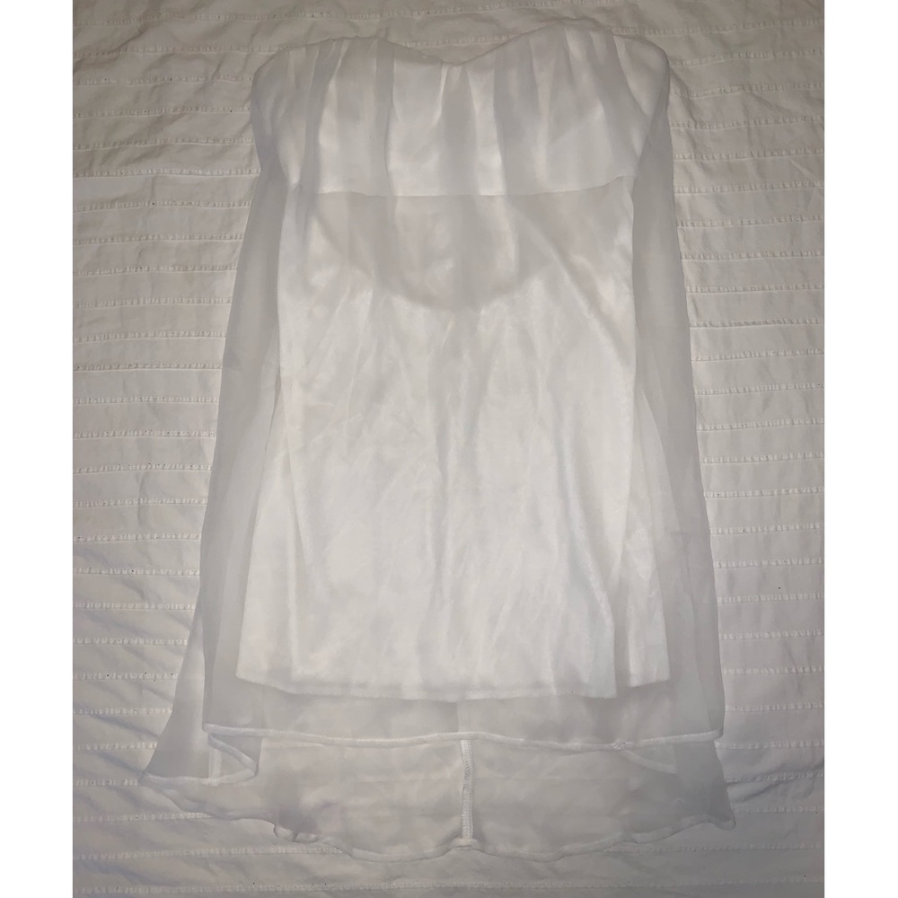 White strapless mini dress